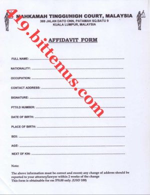 Affidavit form 2
